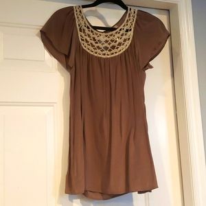 Brown flowy blouse